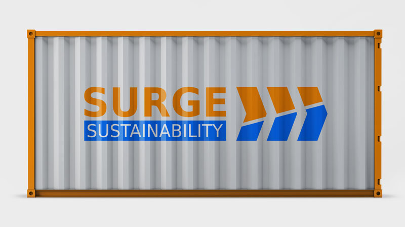 Surge shipping container